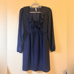 Xhilaration Flowy Blue Dress with White Dots, Sz M